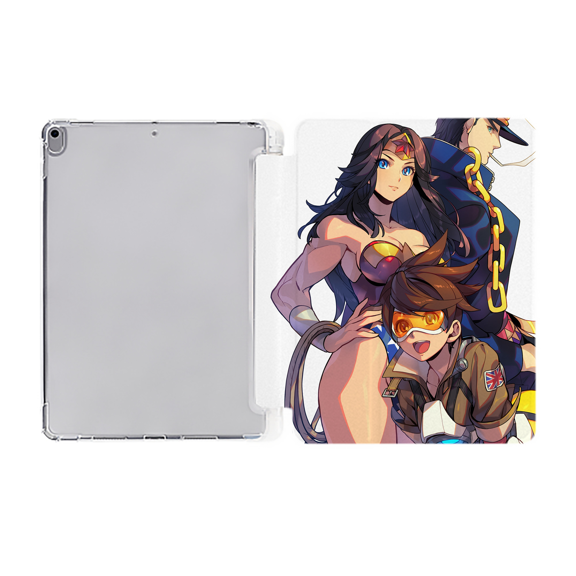 （画像用） ジョジョの奇妙な冒険 JoJo's Bizarre Adventure IPad ケース ペン収納付き 三つ折りスタンド PUレザー×シリコン 対応機種9.5/10.5/10.9インチ